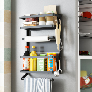 可折叠冰箱置物架壁挂式侧边侧面壁挂式厨房磁吸多层冰箱侧挂架子