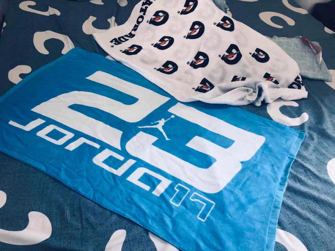 现货j nba佳得乐纯棉柔软健身篮球吸汗运动毛巾  jony j  豆芽同