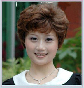 中老年假发真发中年女式短卷发送妈妈全头套假发短发发型真人发