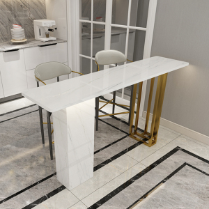 北欧轻奢大理石吧台桌家用小户型餐桌一体式厨房中岛隔断桌椅组合