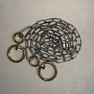 不锈钢牛铁链栓牛 羊 狗链条 牛链子长环链条三件套加长牛马犬具