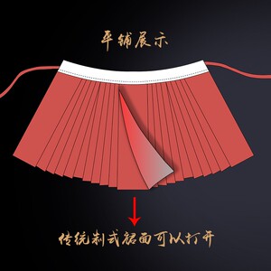 明代袄裙汉服纸样打版u一片式马面裙大摆版型纸样汉服模版图纸样