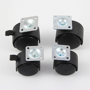 家具柜脚万向轮子轮脚1平板万象轮带刹车i转轮轱辘滚轮垫寸2轮加