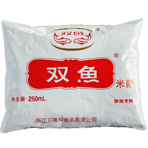 双鱼米醋250ml*8袋 浙江名醋杭州食用醋酿造米醋袋装米醋蘸料家用