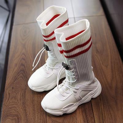 儿童袜子b鞋女爆款春秋季女童高筒长筒搭配春款2019女童男鞋运动