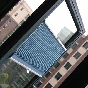 卫生间内开窗帘内倒窗小壁虎帘卷帘边锁式防水百叶帘蜂巢帘风琴帘