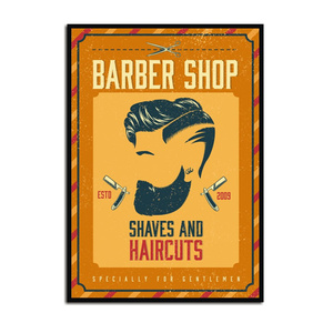 复古油头发廊相框