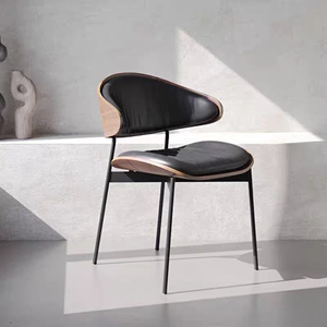 意式简约实木餐椅家用靠背餐桌椅北欧轻奢风现代高级感伊姆斯椅子
