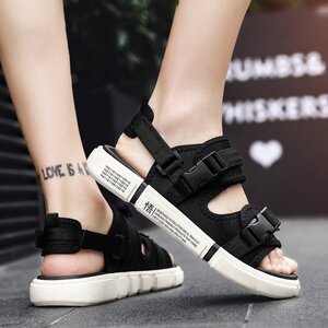 j2020夏季悟道情侣凉鞋 时尚简约两穿沙滩拖鞋休闲舒适露趾凉拖.