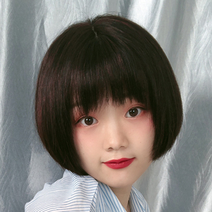 时尚女真人发丝短假发中青年经典波波头短款全真发