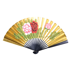 正龙戏装 京剧戏曲戏剧贵妃醉酒牡丹折扇儿童扇子7寸8寸9寸 金扇