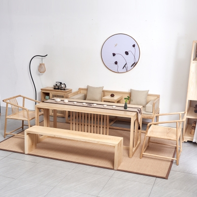 白蜡木沙发茶台