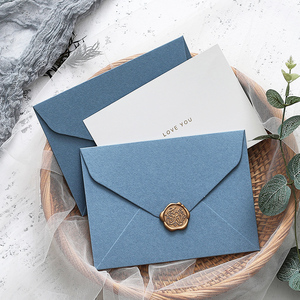 浅蓝色商务高级感生日感谢祝福贺卡定制送客户领导卡片