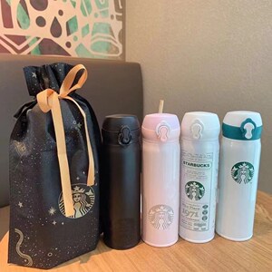 膳魔师星巴克联名保温杯男女潮牌经典ins学生大容量樱花粉水杯子