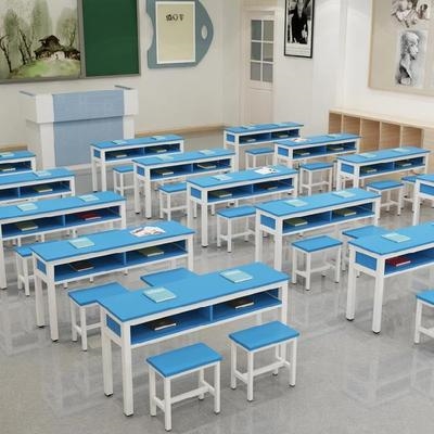儿童书桌两人用双人小户型学桌椅子写作业课桌椅小学生教室辅导班