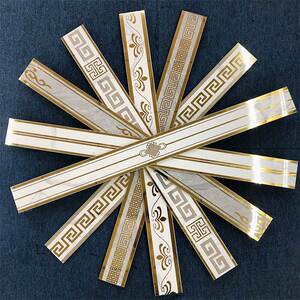 腰线瓷砖 卫生间厨房现代简约客厅背景墙线条墙砖腰线烫金745x800