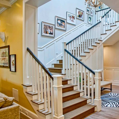 开步全屋定制实木橡木复式整体跃层别墅楼梯扶手入户安装厂家直.