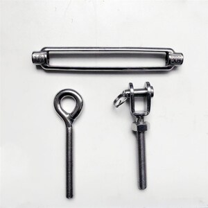 i304不锈钢花篮螺丝m4m5m6m8m10m12钢丝绳拉收紧器uut型/cu/ou型s