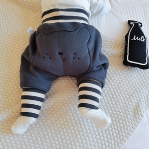 儿童屁股大裤子婴儿加绒打底冬季韩版幼弹力长男女宝宝哈伦宽松pp