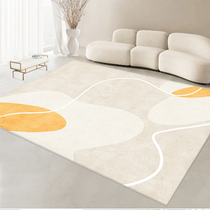 侘寂风PVC客厅地毯可擦洗皮革沙发茶几毯防滑防水家用日式PU地垫
