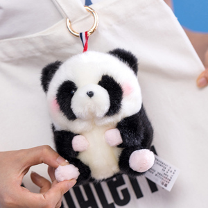 可爱熊猫公仔包包书包挂件仓鼠小兔子毛绒玩具奶牛小号娃娃玩偶女