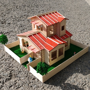 雪糕棒幼儿园儿童diy手工制作材料包房屋建筑模型制作木棍木棒条