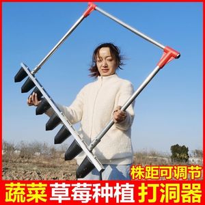 种草莓神器打洞机农用工具打眼栽苗移苗移栽机大棚种植蔬菜打孔.