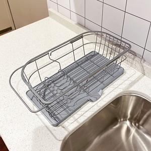 2021韩国汉森不锈钢t水槽伸缩碗碟架厨房水池餐具沥水架