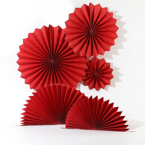 22福扇红n色折纸扇冬青年宵花福桶挂件装饰材料开业花篮扇子喜庆