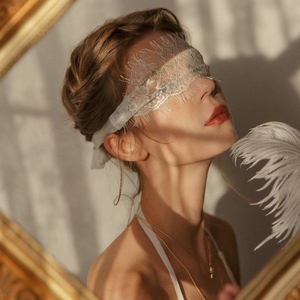 眼罩禁欲系蕾丝面纱黑色性感缕空蒙眼纱面纱遮脸直播摄影道具日系