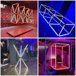 餐厅造型ledled吊线灯管竖横发光直径紫外线灯管拼接明装配件卖场