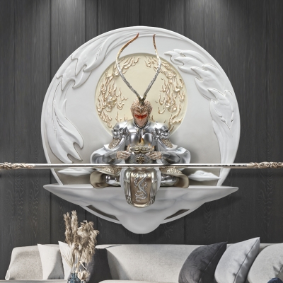 战胜佛客厅背景墙装饰画齐天大圣3d立体浮雕画大圣归来壁画孙悟1