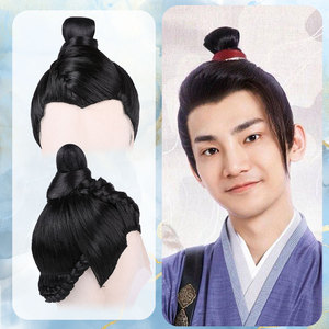 古装短发男全头假发古风束发假发套公子前后辫发盘头唐朝表演头套