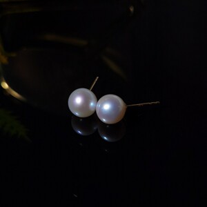 【西娅seeya】天使之泪天使之泪18k金珈白丽珍珠耳钉7-8mm