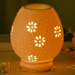 香薰灯陶瓷插电调光精油灯香薰灯卧室香薰美容院足疗会所香熏炉蓝