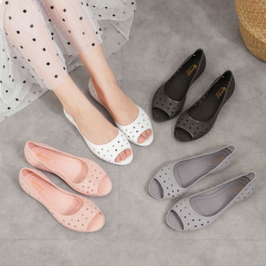 新款妈妈凉鞋鱼嘴鞋女凉鞋防滑平跟平底时尚百搭女鞋软底浅口单鞋