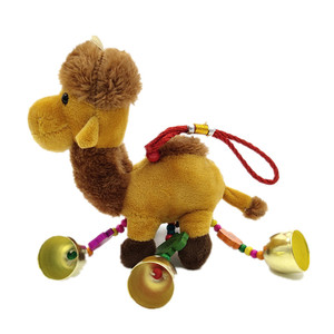 敦煌骆驼铜铃铛手工制作diya风铃骆驼毛绒车挂饰旅游纪念两串