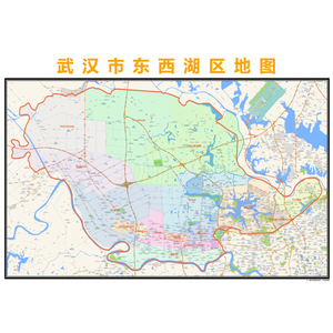 武汉市东西湖区行政区划地图高清定制2021城市交通卫星办公室挂图