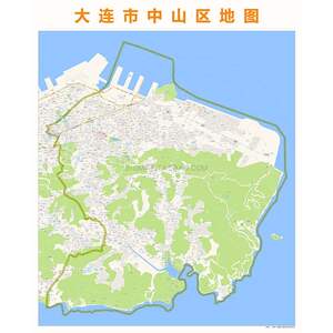 大连市中山区地图高清定制2020城市街道交通卫星办公会议室挂图