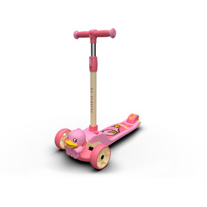 小黄鸭儿童滑板车l可折叠闪光宽轮1-2-6岁摇摆车单脚滑滑车