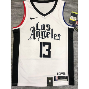 耐克顿21赛季快船队城市版13号保罗乔治2号伦纳德nba球衣速干背心