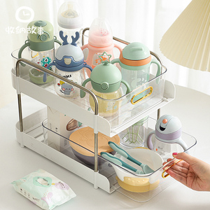 奶瓶收纳箱婴儿辅食餐具碗筷收纳柜奶瓶刷沥水架宝宝水杯置物架子