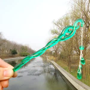 白蛇缘起发簪绿色
