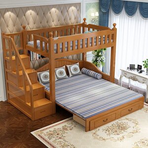 实木上下床子母床儿童高低床组合上下铺g折叠沙发床成人双层伸缩