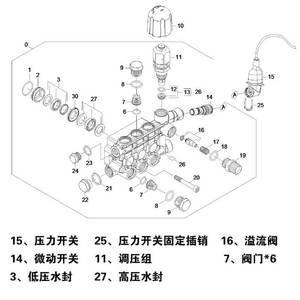 卡赫凯驰洗车机配件压力微动开关水封阀门电容高压管水枪hd6/15-4