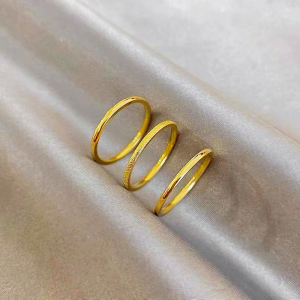 老凤祥黄金素圈戒指女足金999三生三世情侣对戒情人节礼物送女友