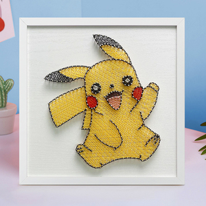 皮卡丘钉子绕线画卡通diy手工艺材料创意男女生日礼物减压弦丝画