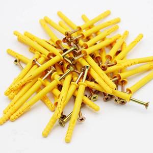 塑料膨胀螺丝小黄鱼膨胀钉加长内膨胀螺栓螺丝钉套装尼龙胶塞胶粒