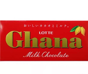 日本 lotte乐天ghana加纳50g/盒牛奶巧克力
