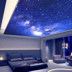 发光霓虹灯天花板吊顶星空太空室内酒店酒吧灯光卡布软膜灯箱装饰